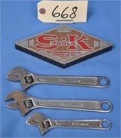 SK USA 6" & 8" adj wrenches (3 x's the money)