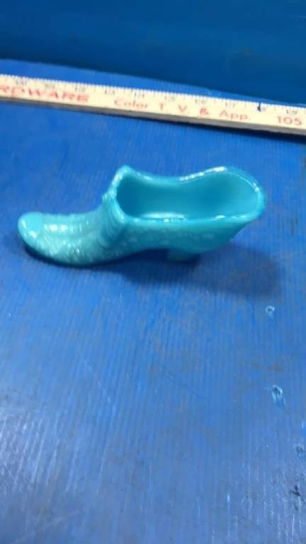 Blue Fenton slipper