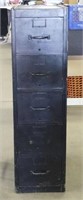 (H) Wooden 5 Draw File Cabinet 52" x 15"