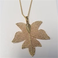 $50 Natural Leaf Gold Plated 18" Necklace