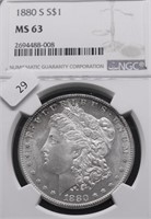 1880 S NGC MS63 MORGAN DOLLAR