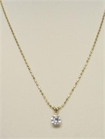 STERLING SILVER CZ PENDANT NECKLACE