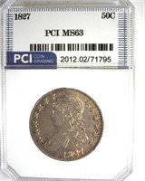 1827 Capped Bust 50c MS63 LISTS $4250