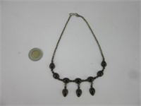 Collier vintage en argent 925 et grenat