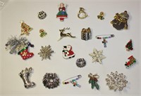 lot Christmas pins brooches