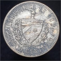 1915 Cuba 5 Centavos