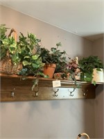 6 potted faux vine plants and Flowered