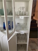 4 small shelves of clear occasional drinkware