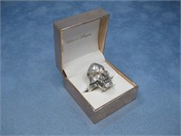 Sterling Silver Tested Skull Ring Hallmarked