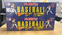 Lot of 2 1991 Fleer Baseball Complete Sets Sealed