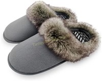 Ofoot Women's Fur Slippers  Suede  5.5-6.5