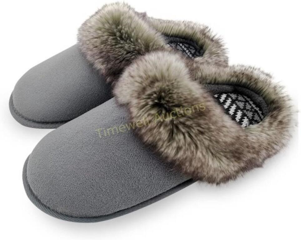 Ofoot Women's Fur Slippers  Suede  5.5-6.5