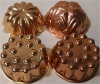 4pc copper jello molds