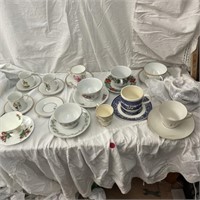 Vintage China Cup & Saucers Plus Extra Saucers