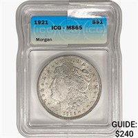 1921 Morgan Silver Dollar ICG MS65