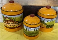 11 - HAND PAINTED CANISTER SET (H54)