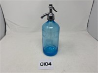 Vintage blue seltzer bottle