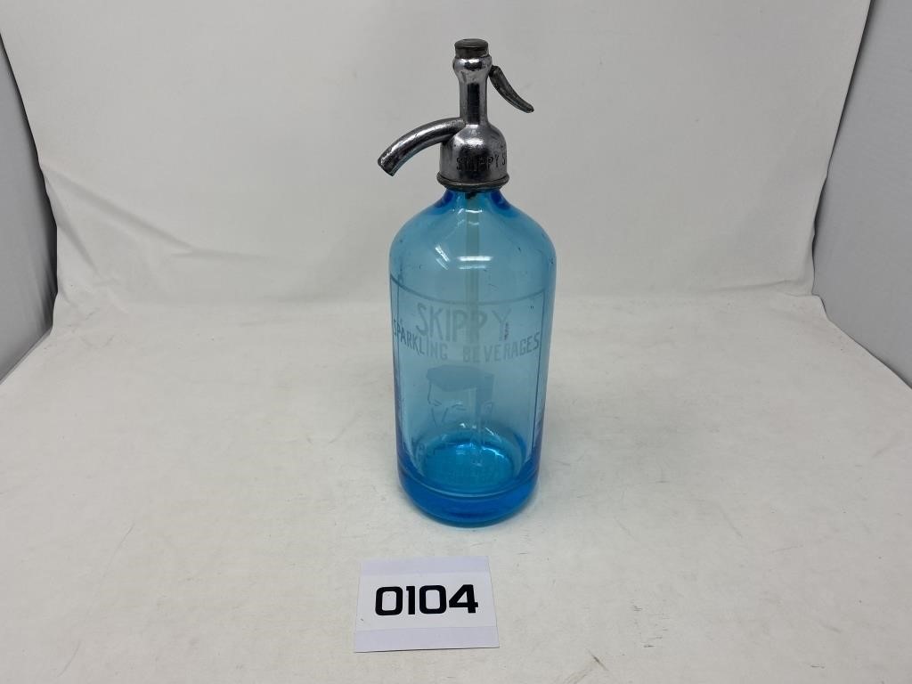 Vintage blue seltzer bottle