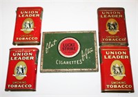 Tin Lucky Strike & Union Leader Tobacco Tins