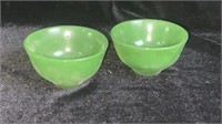 2 Small Jade Bowls