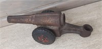 1940 Big Bang Cast Iron Cannon, rubber Tires