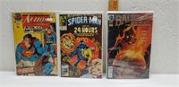 Lot of 3 Comic Books- Action Comics  Spiderman