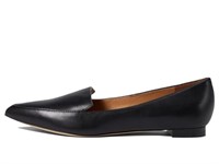 NINE WEST Women's Abay Loafer Flat, Black Leather