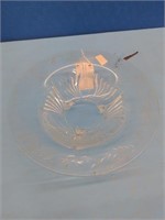 Three Footed Clear Glass Compote Bowl