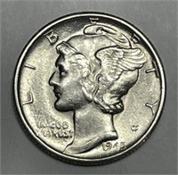 1945-S Mercury Silver Dime Uncirculated BU