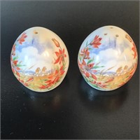 BONE CHINA EGG SALT & PEPPER SHAKERS ENGLAND