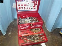 Milwaukee Metal box w/drill bits & wrenches