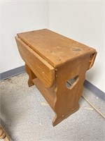 Small solid wood drop leaf side table