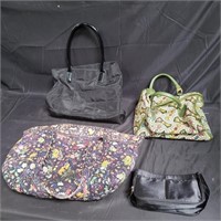 Group of designer style handbags one marked