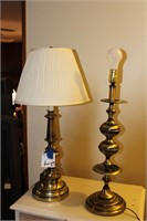Two MCM Brass Lamps