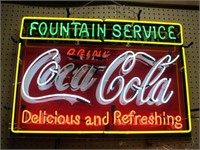 COKE COLA NEON SIGN.  31 X 22 - 1 SECTION IS OUT