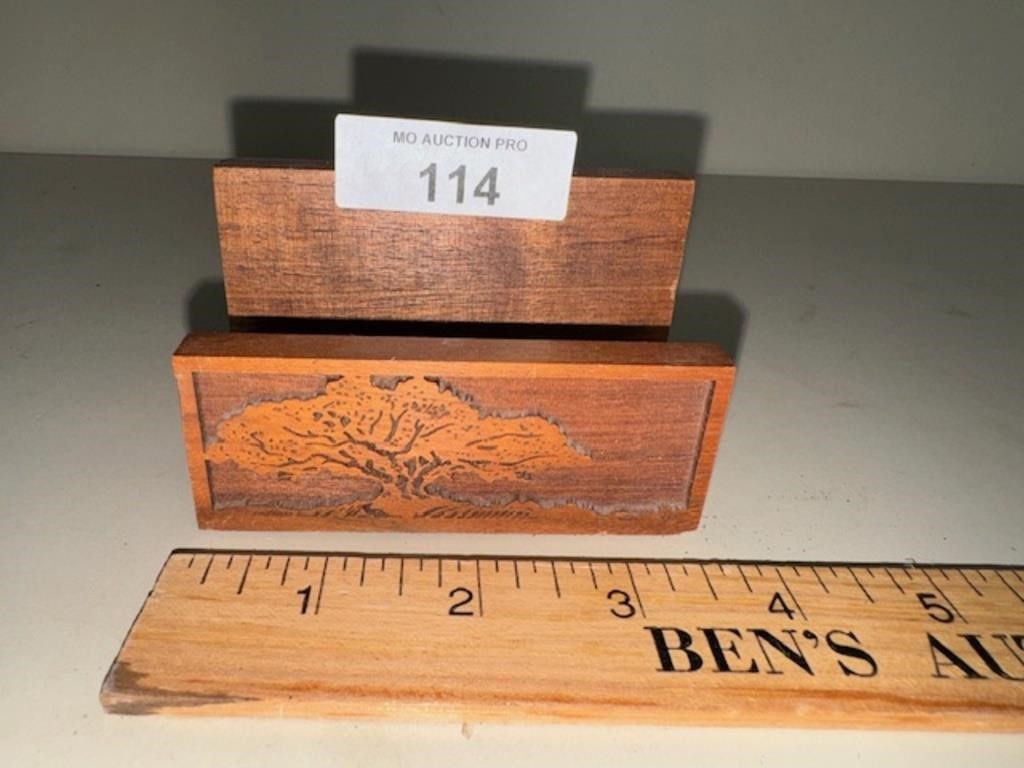 Vintage Hand carved Business Card holder