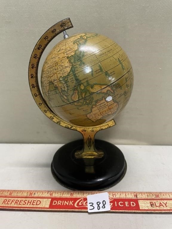 COOL SMALL VINTAGE TIN DESK GLOBE