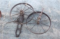 Pair of 24in Iron Implement Wheels with Hardware