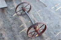 27in Small Iron Implement Axle with Wheels
