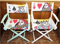 Two Painted Wood Director’s Chairs with