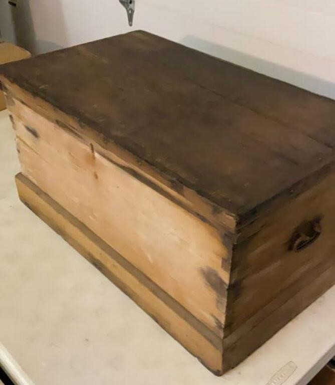 Antique wood trunk