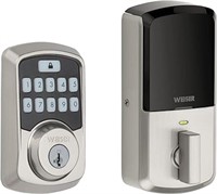 (U) Weiser Aura Satin Nickel Bluetooth Door Lock,