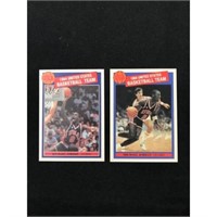 Two Vintage Michael Jordan 1984 Team Usa Cards