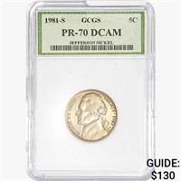 1981-S Jefferson Nickel GCGS PF70 DCAM