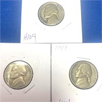 1946  1948  1949 Jefferson Nickel