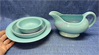 Fiesta bowls & gravy boat (turquoise)