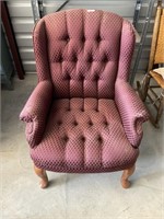 Vintage Victorian style burgundy fabric chair