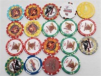 19 Various Oklahoma Casino Chips