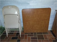 Card table & 4 folding chairs