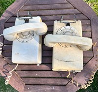 2 Vintage Wall Telephones Rotary Dials
